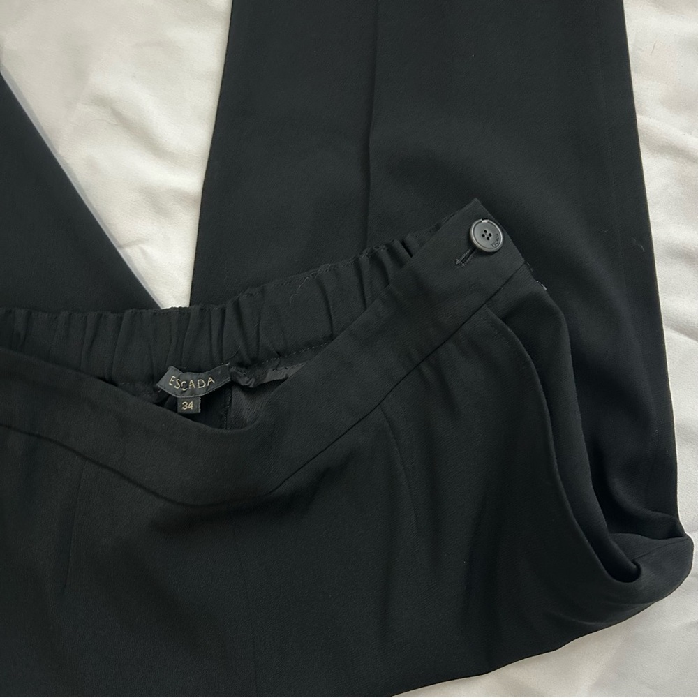 Escada Tsisa mid rise cropped black quiet luxury pants